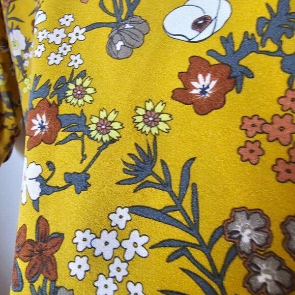 EUC WORN ONCE ELIANE ROSE FLORAL QUARTER BUTTONED PUFFED SLEEVES DRESS SIZE 10/M - Picture 5 of 16